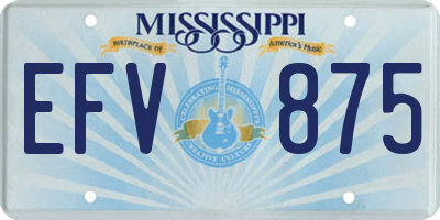 MS license plate EFV875