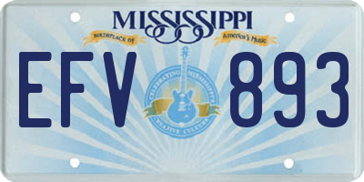 MS license plate EFV893
