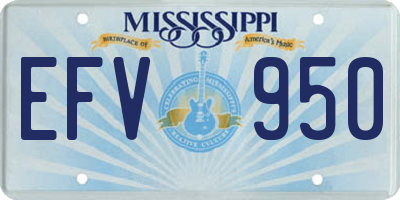 MS license plate EFV950