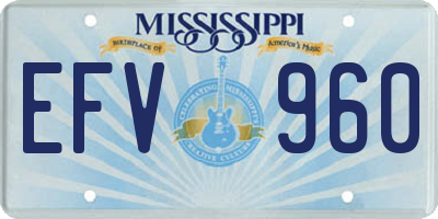 MS license plate EFV960