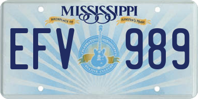 MS license plate EFV989