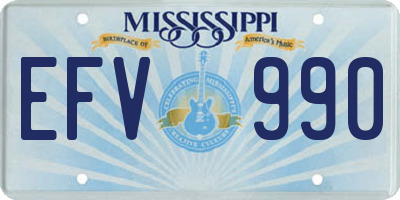 MS license plate EFV990