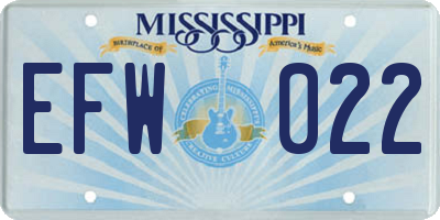 MS license plate EFW022
