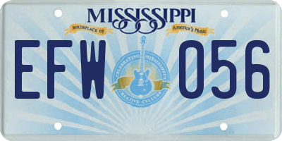 MS license plate EFW056