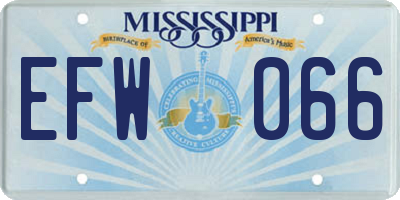 MS license plate EFW066