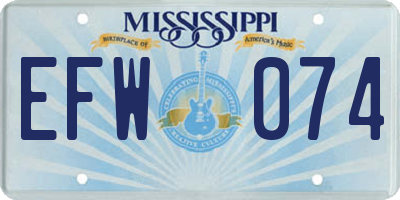 MS license plate EFW074