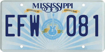 MS license plate EFW081