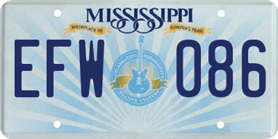MS license plate EFW086