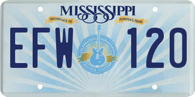 MS license plate EFW120