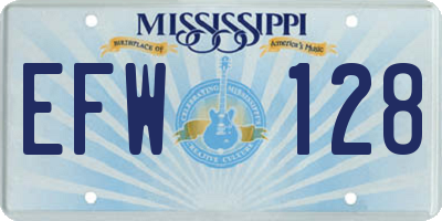 MS license plate EFW128