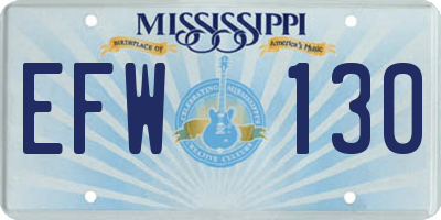MS license plate EFW130