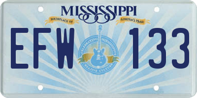 MS license plate EFW133