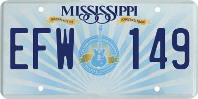 MS license plate EFW149