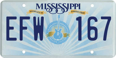 MS license plate EFW167