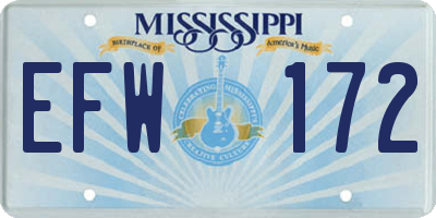 MS license plate EFW172