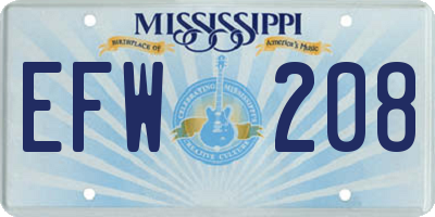 MS license plate EFW208