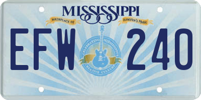 MS license plate EFW240