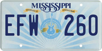 MS license plate EFW260