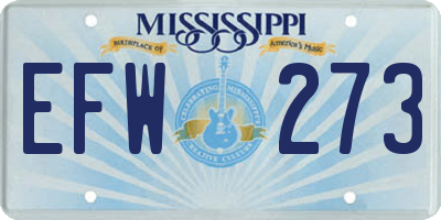 MS license plate EFW273