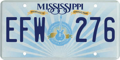 MS license plate EFW276