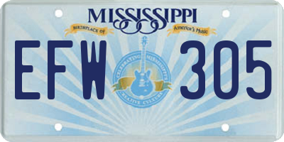 MS license plate EFW305