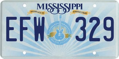MS license plate EFW329