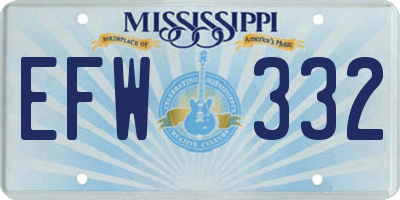 MS license plate EFW332