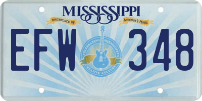 MS license plate EFW348