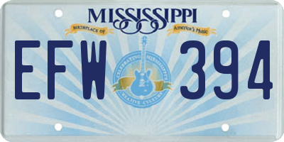 MS license plate EFW394