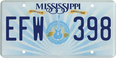 MS license plate EFW398