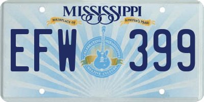 MS license plate EFW399