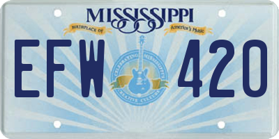 MS license plate EFW420