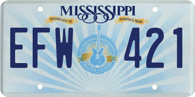 MS license plate EFW421