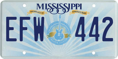 MS license plate EFW442