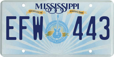 MS license plate EFW443