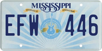 MS license plate EFW446