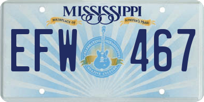MS license plate EFW467