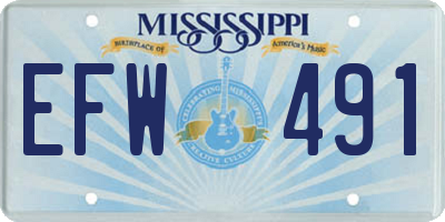 MS license plate EFW491