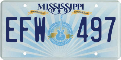 MS license plate EFW497