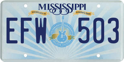 MS license plate EFW503