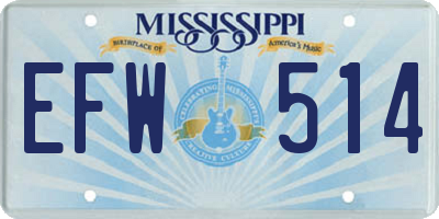 MS license plate EFW514