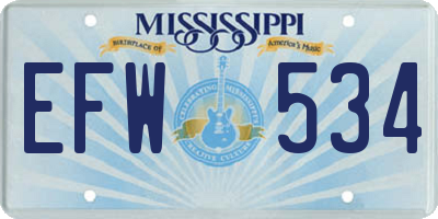 MS license plate EFW534