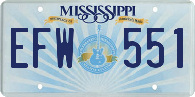 MS license plate EFW551
