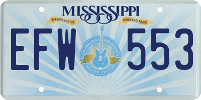 MS license plate EFW553