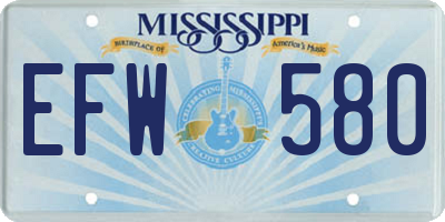MS license plate EFW580
