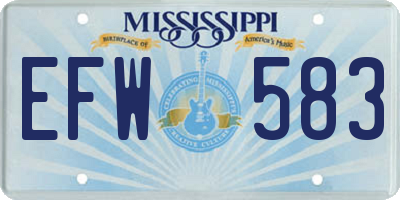 MS license plate EFW583
