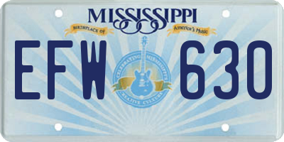 MS license plate EFW630