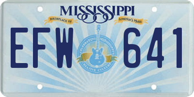 MS license plate EFW641