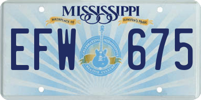 MS license plate EFW675