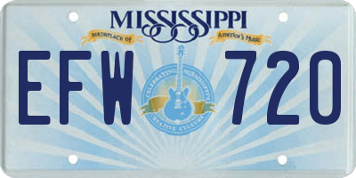 MS license plate EFW720